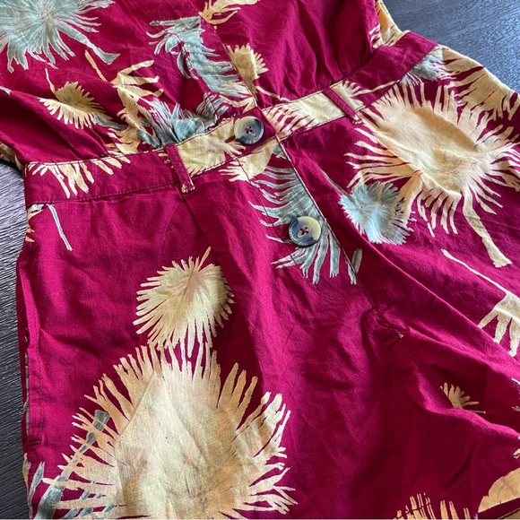 NWT Free People Maroon Malibu Combo Floral Tropical Romper Onesie Jumpsuit XS - Picture 5 of 16
